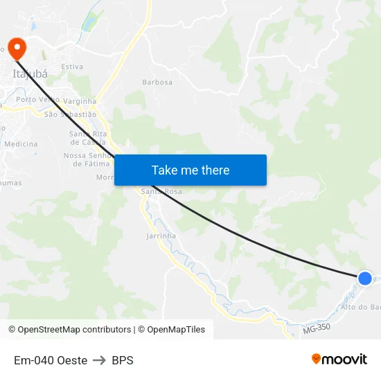 Em-040 Oeste to BPS map
