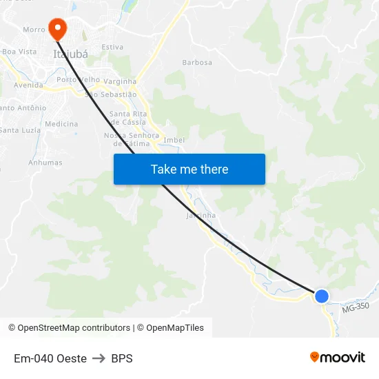 Em-040 Oeste to BPS map