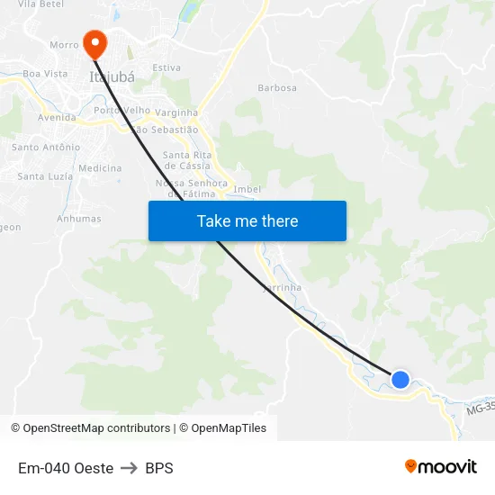Em-040 Oeste to BPS map