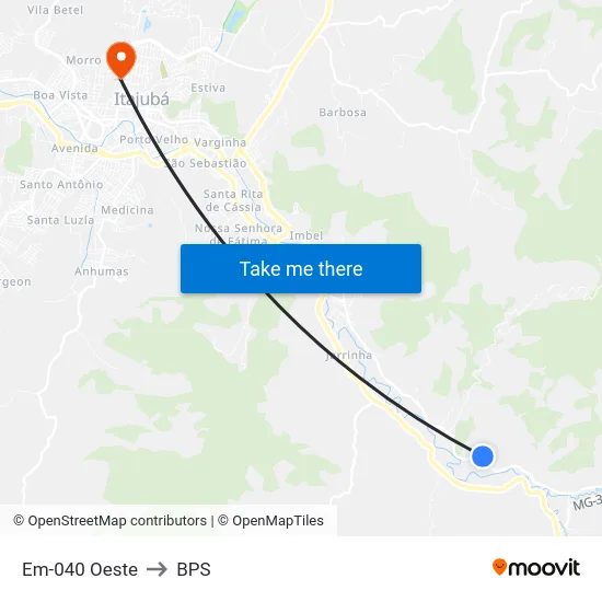 Em-040 Oeste to BPS map