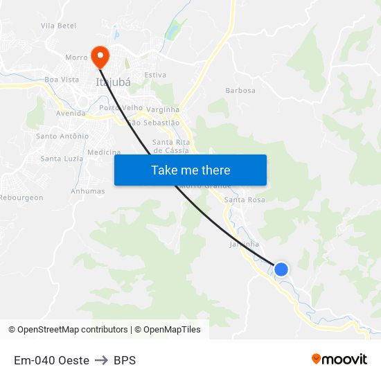 Em-040 Oeste to BPS map