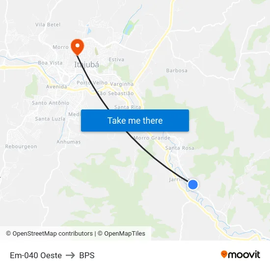 Em-040 Oeste to BPS map