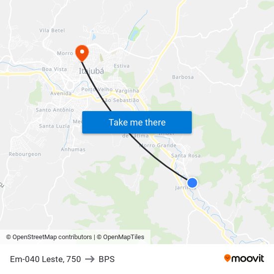 Em-040 Leste, 750 to BPS map