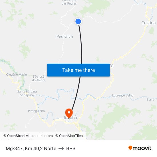 Mg-347, Km 40,2 Norte to BPS map