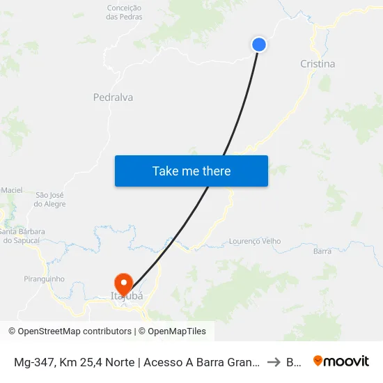 Mg-347, Km 25,4 Norte | Acesso A Barra Grande to BPS map