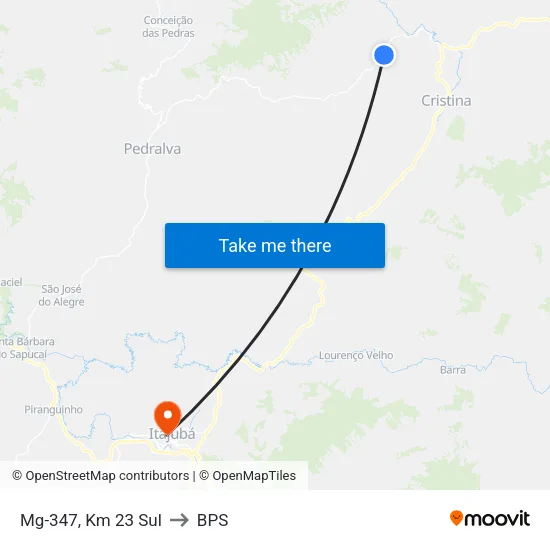 Mg-347, Km 23 Sul to BPS map