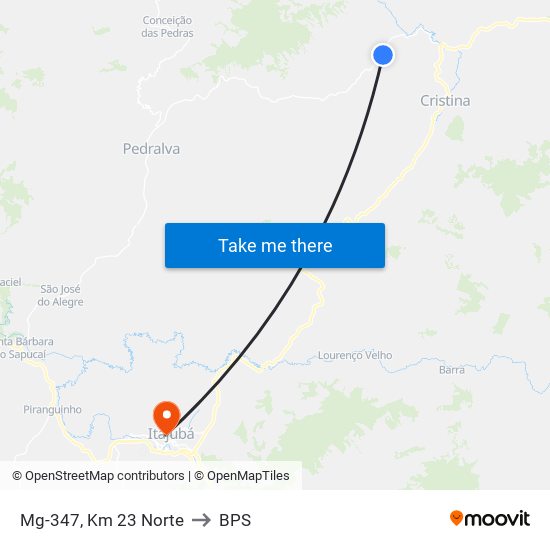 Mg-347, Km 23 Norte to BPS map