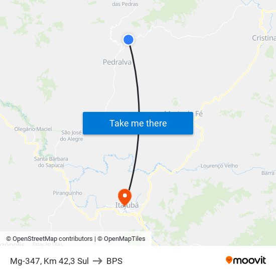 Mg-347, Km 42,3 Sul to BPS map