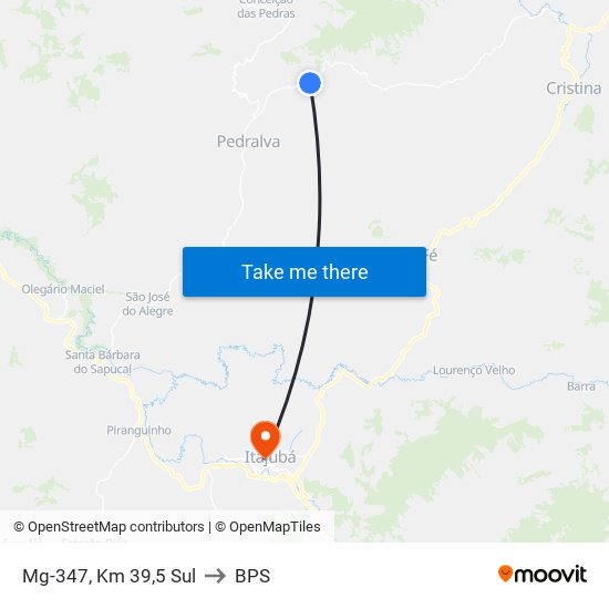 Mg-347, Km 39,5 Sul to BPS map