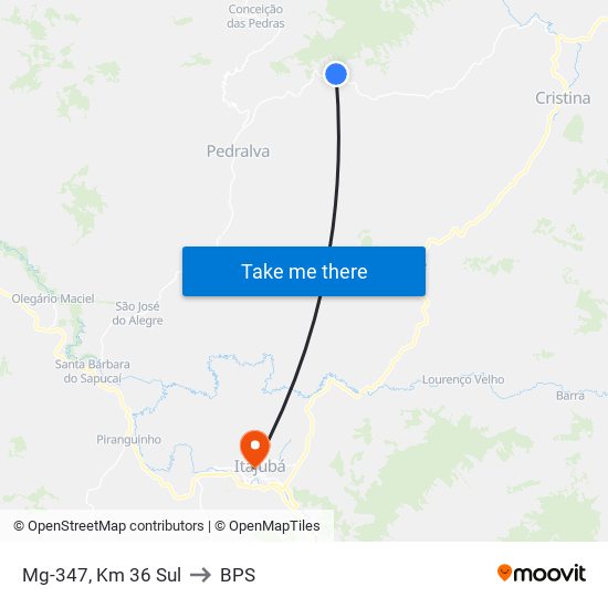 Mg-347, Km 36 Sul to BPS map