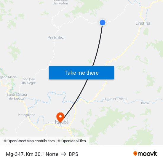 Mg-347, Km 30,1 Norte to BPS map