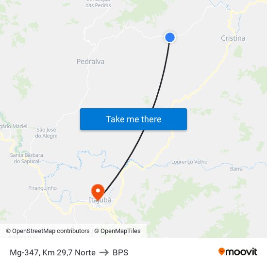 Mg-347, Km 29,7 Norte to BPS map