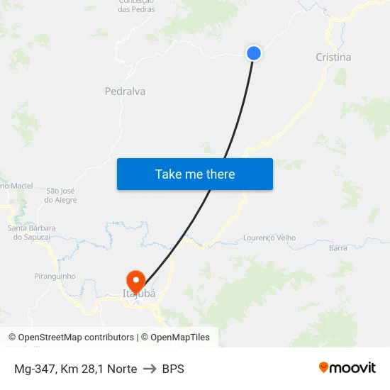 Mg-347, Km 28,1 Norte to BPS map