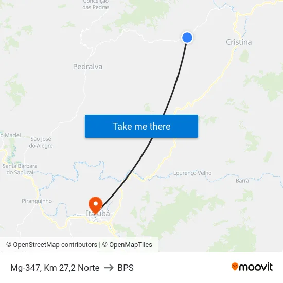 Mg-347, Km 27,2 Norte to BPS map
