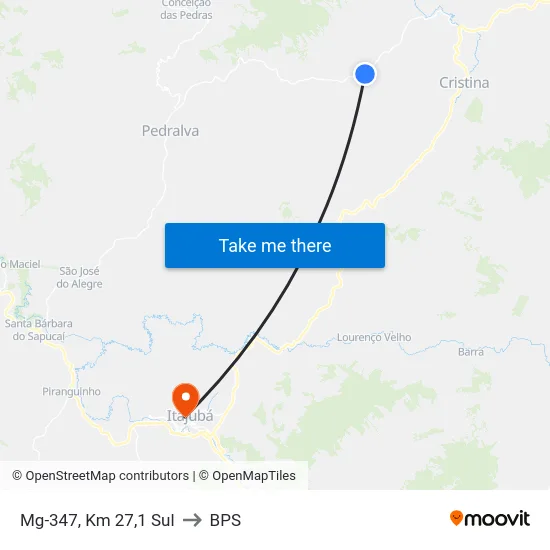 Mg-347, Km 27,1 Sul to BPS map