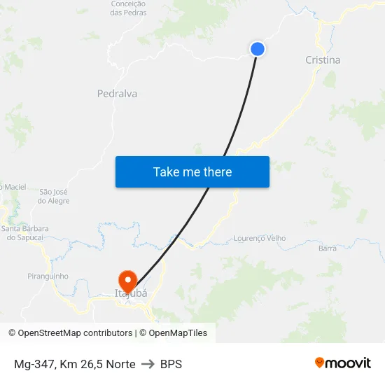 Mg-347, Km 26,5 Norte to BPS map