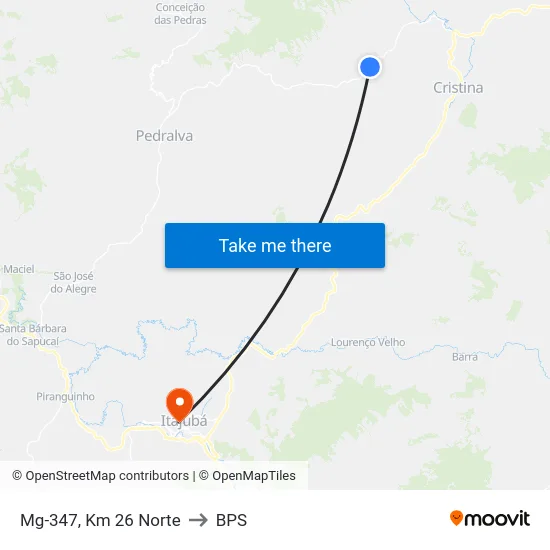 Mg-347, Km 26 Norte to BPS map