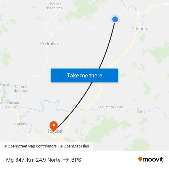 Mg-347, Km 24,9 Norte to BPS map