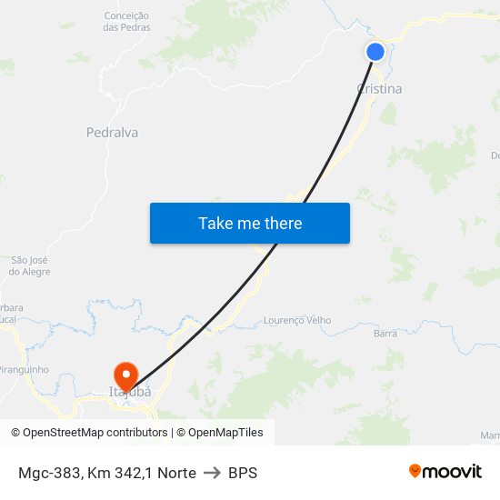 Mgc-383, Km 342,1 Norte to BPS map
