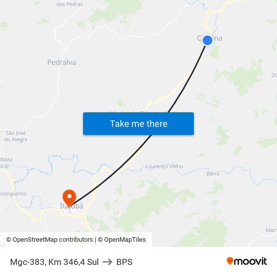 Mgc-383, Km 346,4 Sul to BPS map