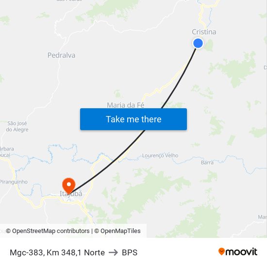 Mgc-383, Km 348,1 Norte to BPS map