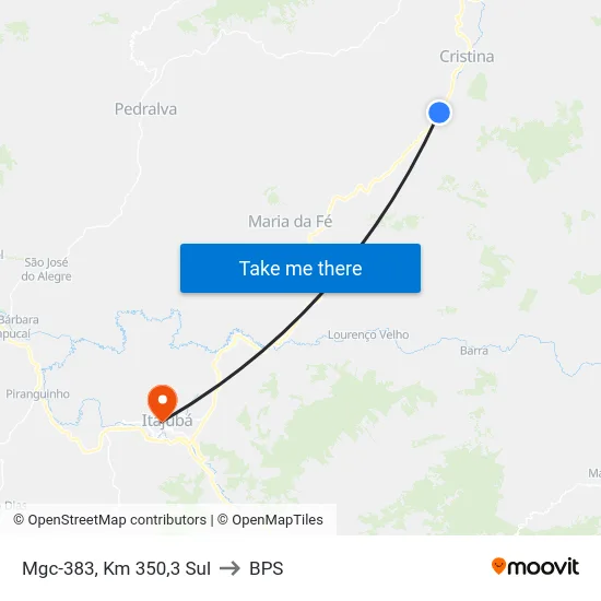 Mgc-383, Km 350,3 Sul to BPS map