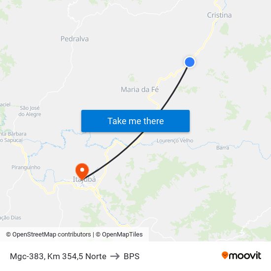 Mgc-383, Km 354,5 Norte to BPS map