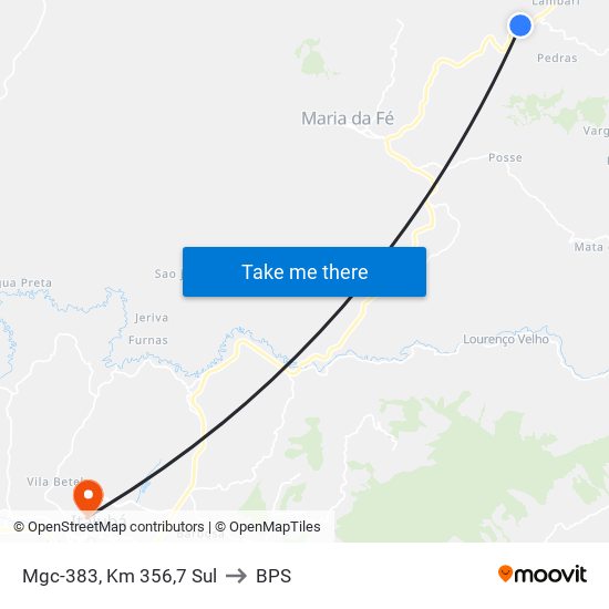 Mgc-383, Km 356,7 Sul to BPS map