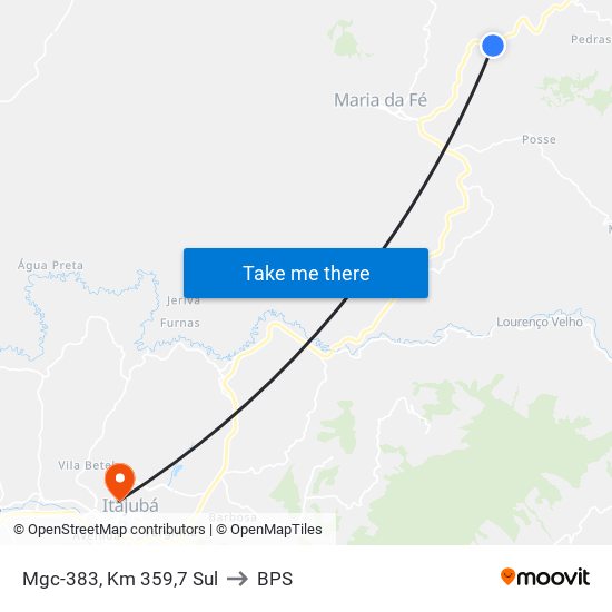 Mgc-383, Km 359,7 Sul to BPS map