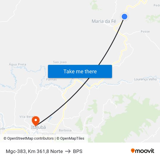 Mgc-383, Km 361,8 Norte to BPS map