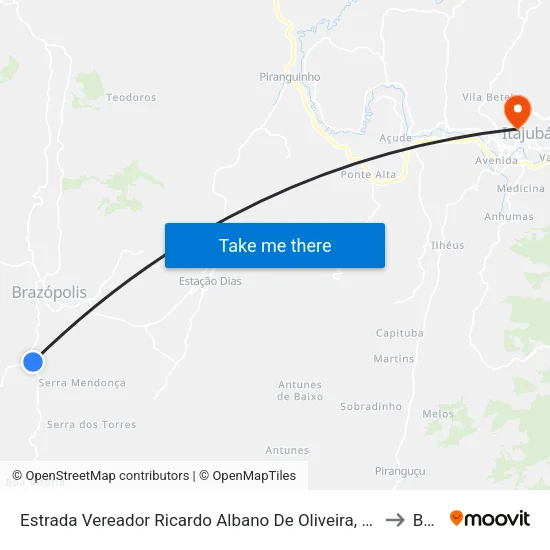Estrada Vereador Ricardo Albano De Oliveira, Norte to BPS map