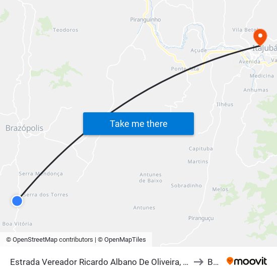 Estrada Vereador Ricardo Albano De Oliveira, Norte to BPS map