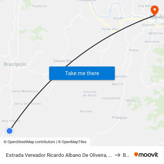 Estrada Vereador Ricardo Albano De Oliveira, Norte to BPS map