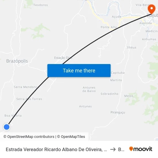 Estrada Vereador Ricardo Albano De Oliveira, Sul to BPS map