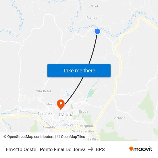Em-210 Oeste | Ponto Final De Jerivá to BPS map