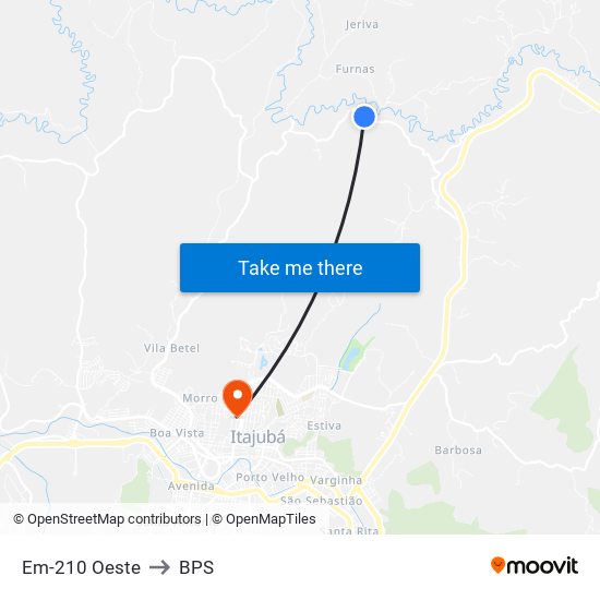 Em-210 Oeste to BPS map