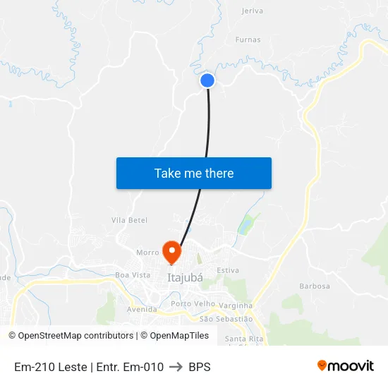 Em-210 Leste | Entr. Em-010 to BPS map