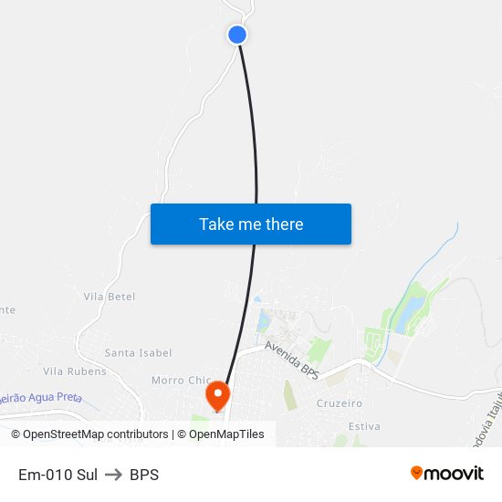 Em-010 Sul to BPS map