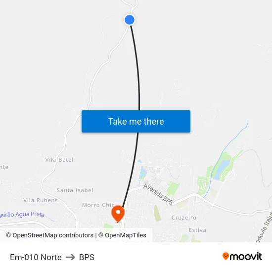 Em-010 Norte to BPS map
