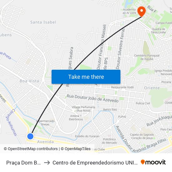 Praça Dom Bosco to Centro de Empreendedorismo UNIFEI (CEU) map