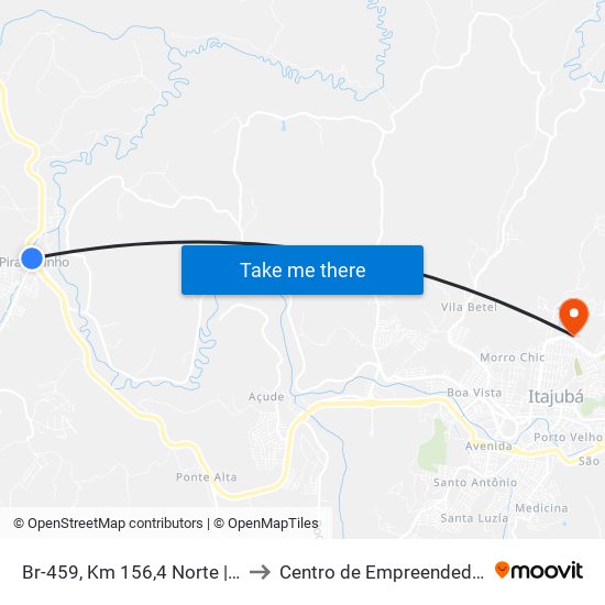 Br-459, Km 156,4 Norte | Trevo De Piranguinho to Centro de Empreendedorismo UNIFEI (CEU) map