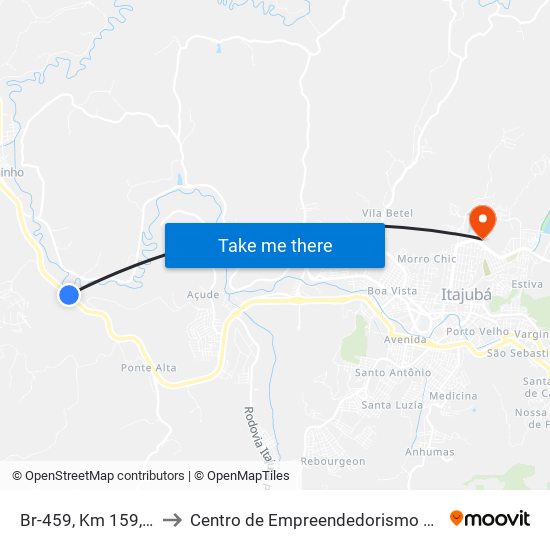 Br-459, Km 159,1 Norte to Centro de Empreendedorismo UNIFEI (CEU) map