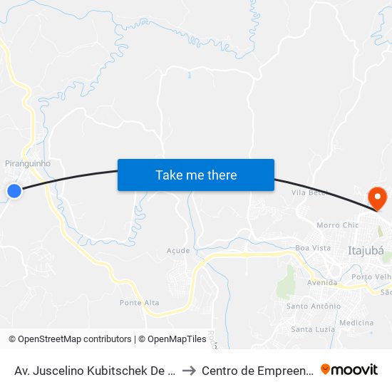 Av. Juscelino Kubitschek De Oliveira, 775 | Assembleia De Deus to Centro de Empreendedorismo UNIFEI (CEU) map