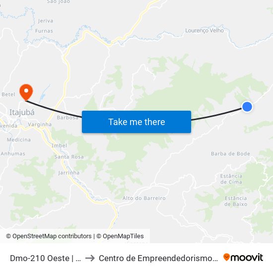 Dmo-210 Oeste | Taquaral to Centro de Empreendedorismo UNIFEI (CEU) map