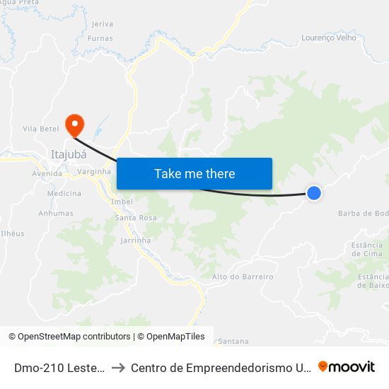 Dmo-210 Leste | Salto to Centro de Empreendedorismo UNIFEI (CEU) map