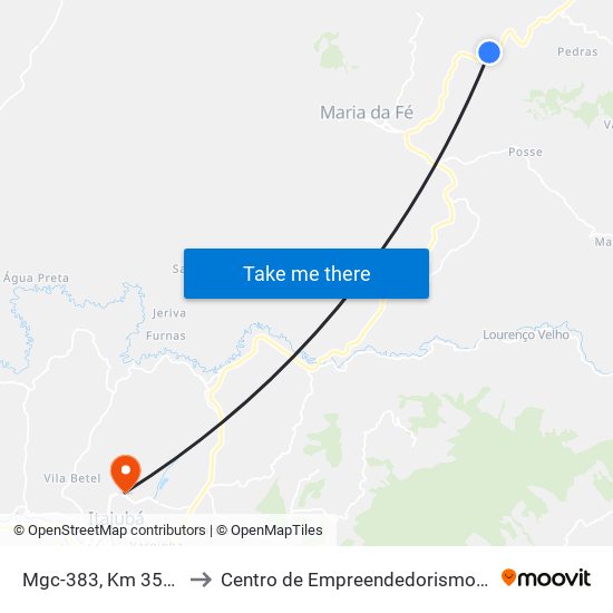 Mgc-383, Km 359,4 Norte to Centro de Empreendedorismo UNIFEI (CEU) map