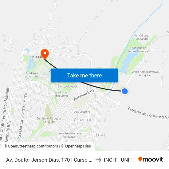 Av. Doutor Jerson Dias, 170 | Curso G9 to INCIT - UNIFEI map