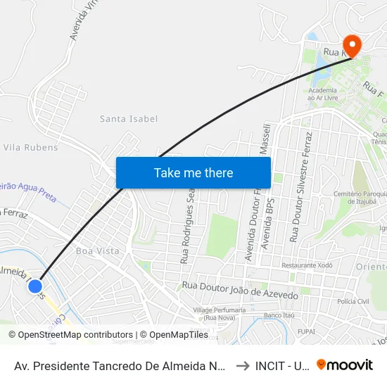Av. Presidente Tancredo De Almeida Neves, 725 | Fania to INCIT - UNIFEI map