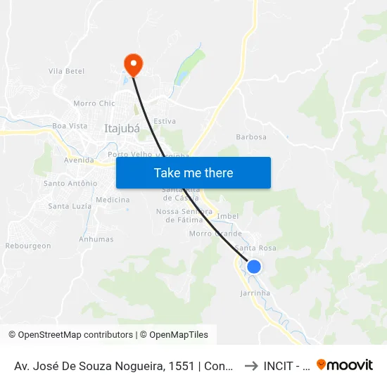 Av. José De Souza Nogueira, 1551 | Condomínio Residencial Do Ipê to INCIT - UNIFEI map