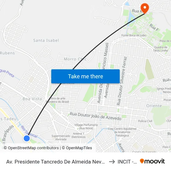 Av. Presidente Tancredo De Almeida Neves, 270 | Parque De Exposições to INCIT - UNIFEI map